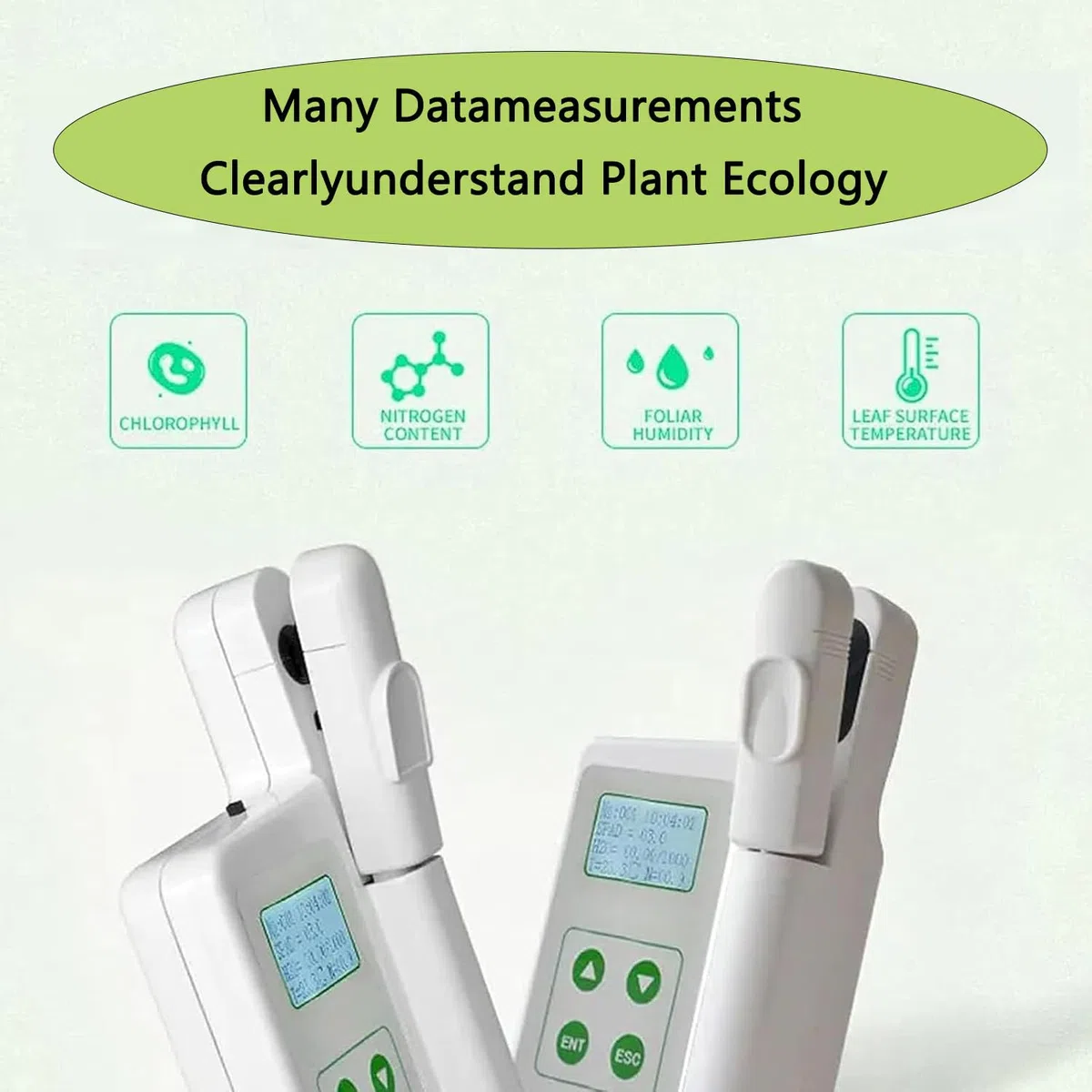 Compteur de chlorophylle portable avec mesure précise SPAD et surveillance de la température des feuilles pour la recherche agricole et le jardinage