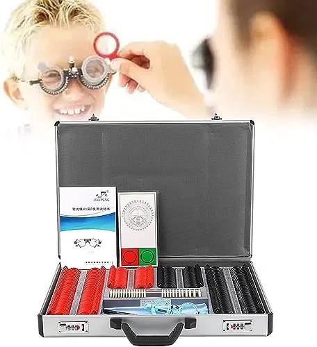 Ensemble de lentilles d'essai optiques - Étui en aluminium pour examen de précision des yeux dans les cliniques professionnelles