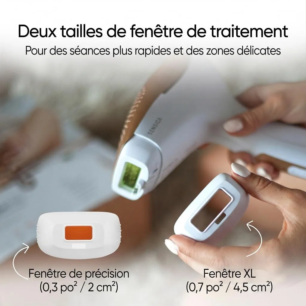 Sensica Sensilight PRO Épilateur à Lumière Pulsée IPL Sans Fil pour Femme & Homme, Épilation à Domicile, Fenêtre XL Corps, Fenêtre de Précision Visage, Mode Glisse Auto, 6 Niveaux d’Énergie
