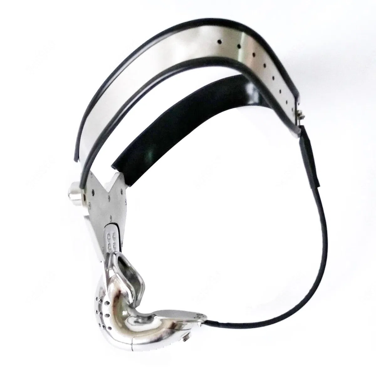 Chastity Belt Men Metal Ceinture Chasteté Métal Homme De Plate Avec Serrure Cage Urètre Acier Pour À Pénis Ceintures Sissy Male Man Cceintures Inversée 96-102 cm