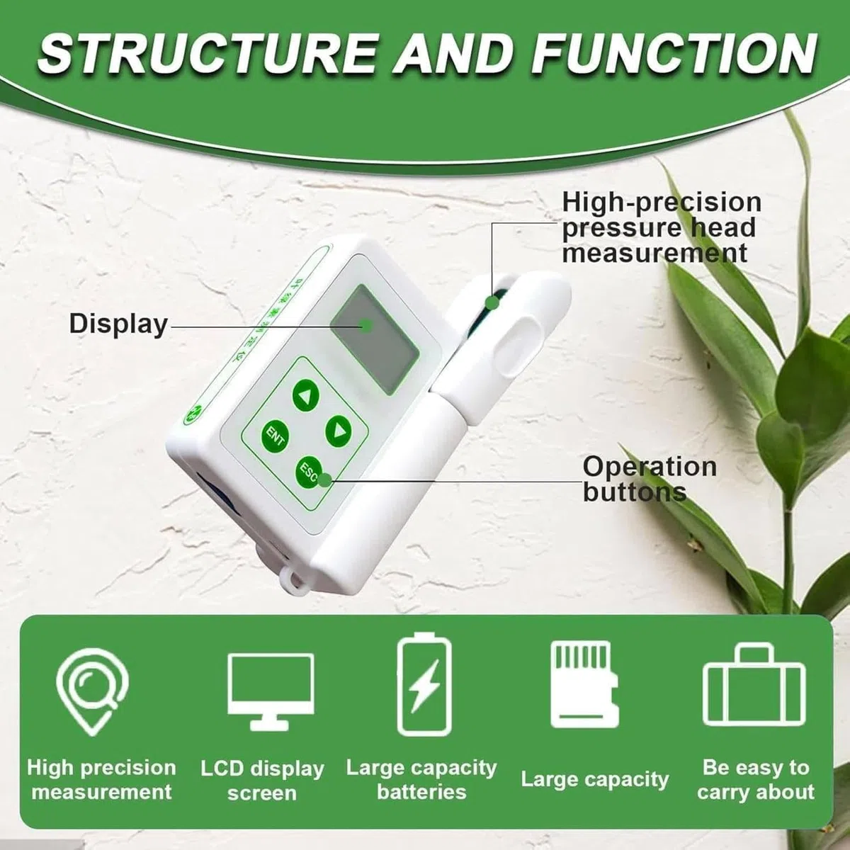 Compteur de chlorophylle pour la surveillance de la température des feuilles et la mesure précise de SPAD, idéal pour l'agriculture et la recherche scientifique