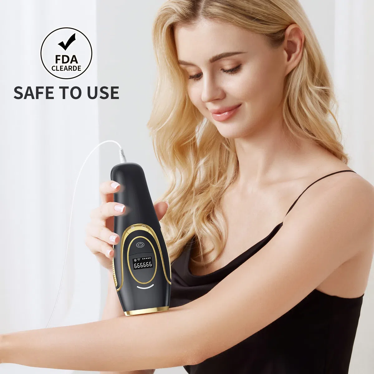 Épilateur Lumière Pulsée IPL, Épilateur Laser IPL pour Hommes et Femmes, 999 900 Impulsions lumineuses, 2 Modes, 5 Niveaux d'énergie, pour Corps, Visage, Aisselles, Jambes, Bikini – Noir