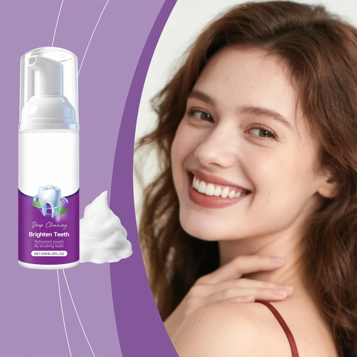 Dentifrice mousse rafraîchissant à la menthe for des dents propres et brillantes, des soins bucco-dentaires doux et une haleine fraîche longue durée for un usage quotidien(3pcs)