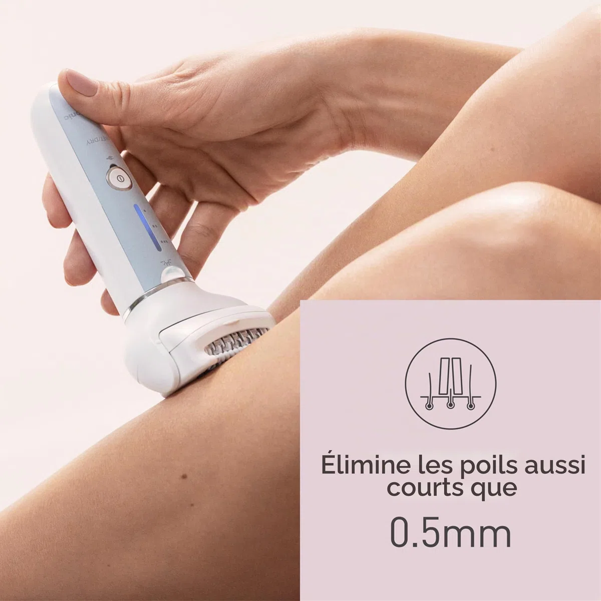 Panasonic ES-EYL9-P503 Épilateur sans Fil Sec & Humide pour Sourcils/Poils du Visage pour Femmes Épilation des Poils Courts, 3 Vitesses Réglables, Accessoires pour Pieds, Maillot, Blanc/Violet Clair