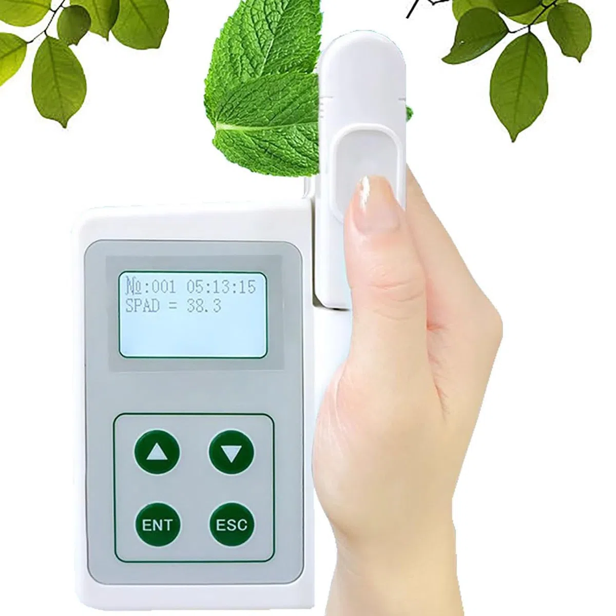 Analyseur Chlorophylle Portable, Tests Nutritifs pour Plantes, Mesure Rapide Ou Chlorophylle/Azote/TempéRature/Humidité, avec Exportation DonnéEs USB