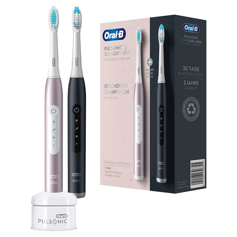 Oral-B Zahnb. Pulsonic Slim 4900 RS/BK | Luxe 4900 BK/Rose-Gold mit 2. Handstück
