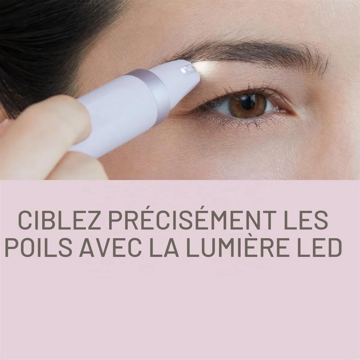 Panasonic ES-EYL9-P503 Épilateur sans Fil Sec & Humide pour Sourcils/Poils du Visage pour Femmes Épilation des Poils Courts, 3 Vitesses Réglables, Accessoires pour Pieds, Maillot, Blanc/Violet Clair